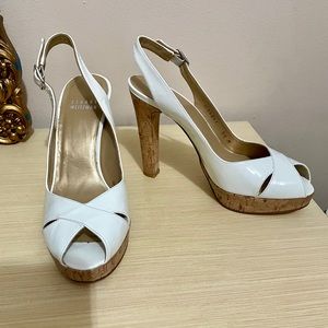 Stuart Weitzman Peep Toe Slingback Heels
